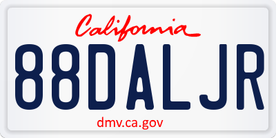 CA license plate 88DALJR