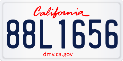 CA license plate 88L1656