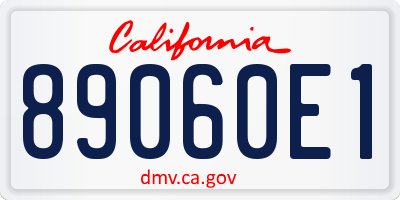 CA license plate 89060E1