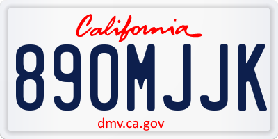 CA license plate 890MJJK