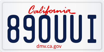 CA license plate 890UUI