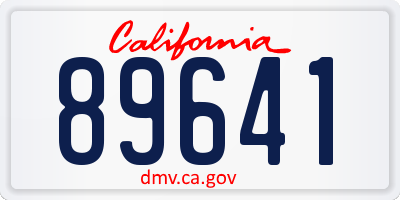 CA license plate 89641