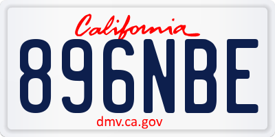 CA license plate 896NBE