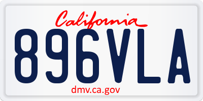 CA license plate 896VLA