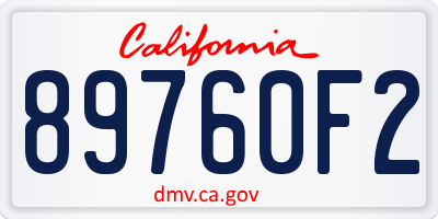 CA license plate 89760F2