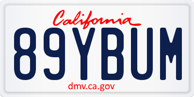 CA license plate 89YBUM