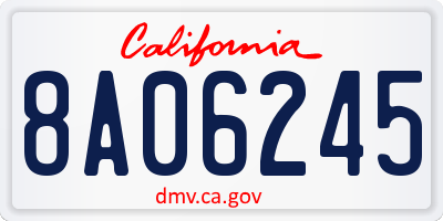 CA license plate 8A06245