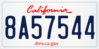 CA license plate 8A57544