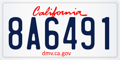 CA license plate 8A6491