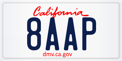 CA license plate 8AAP