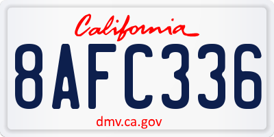 CA license plate 8AFC336