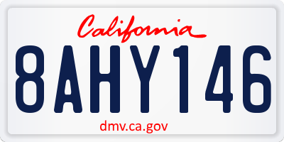 CA license plate 8AHY146