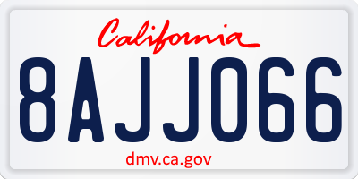 CA license plate 8AJJ066