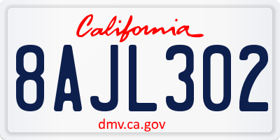 CA license plate 8AJL302