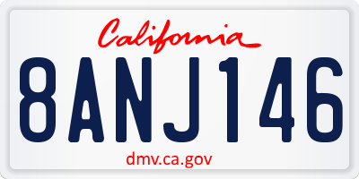 CA license plate 8ANJ146
