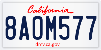 CA license plate 8AOM577