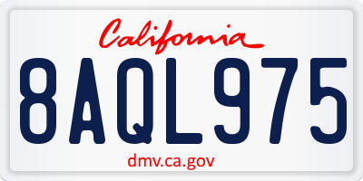 CA license plate 8AQL975