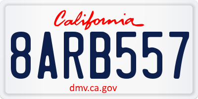 CA license plate 8ARB557