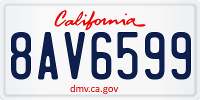 CA license plate 8AV6599