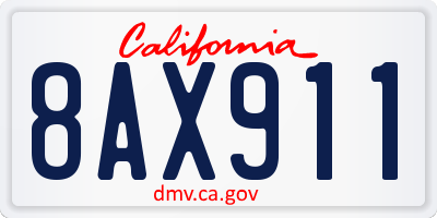 CA license plate 8AX911