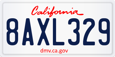 CA license plate 8AXL329