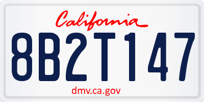 CA license plate 8B2T147