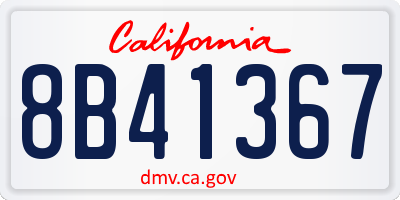 CA license plate 8B41367