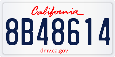 CA license plate 8B48614