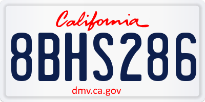 CA license plate 8BHS286