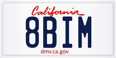 CA license plate 8BIM