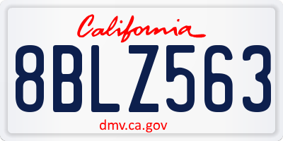 CA license plate 8BLZ563