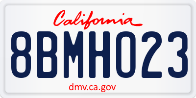 CA license plate 8BMHO23