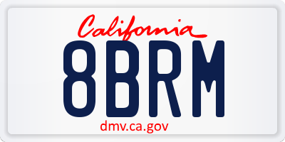 CA license plate 8BRM