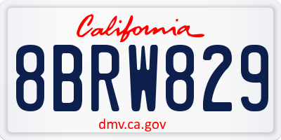 CA license plate 8BRW829