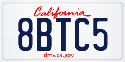 CA license plate 8BTC5