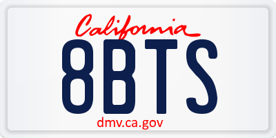 CA license plate 8BTS