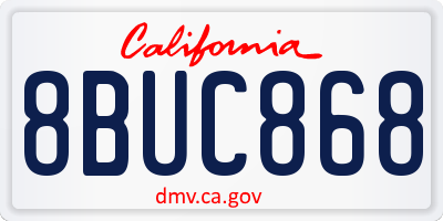 CA license plate 8BUC868