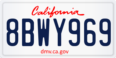 CA license plate 8BWY969