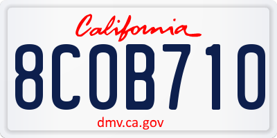 CA license plate 8C0B710