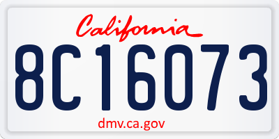 CA license plate 8C16073