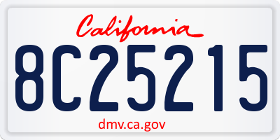 CA license plate 8C25215