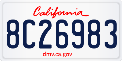 CA license plate 8C26983