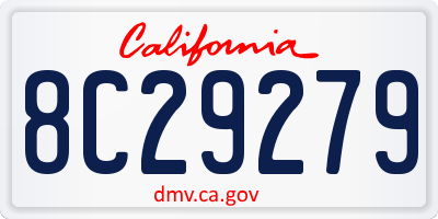 CA license plate 8C29279