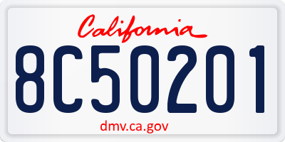 CA license plate 8C50201