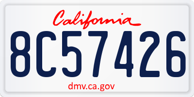 CA license plate 8C57426