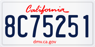 CA license plate 8C75251