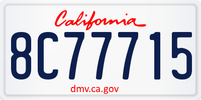 CA license plate 8C77715