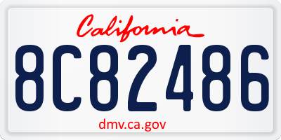 CA license plate 8C82486