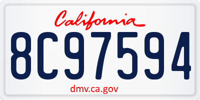 CA license plate 8C97594