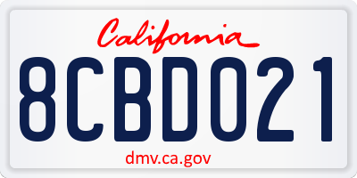 CA license plate 8CBD021